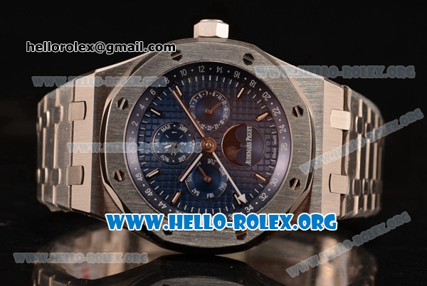 Audemars Piguet Royal Oak Perpetual Calendar Asia Automatic Steel Case with Blue Dial and Steel Bracelet - Click Image to Close